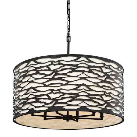 Varaluz Kato 6 Light 30" Wide Drum Chandelier Carbon Black