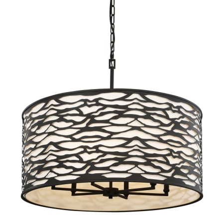Varaluz Kato 6 Light 30" Wide Drum Chandelier Carbon Black