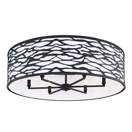 Varaluz Kato 6 Light 30" Wide Semi-Flush Drum Ceiling Fixture Carbon