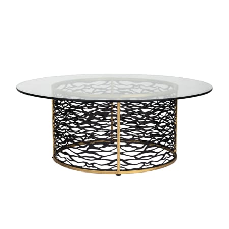 Varaluz Kato Wide Glass and Steel Coffee Table Havana Gold / Carbon