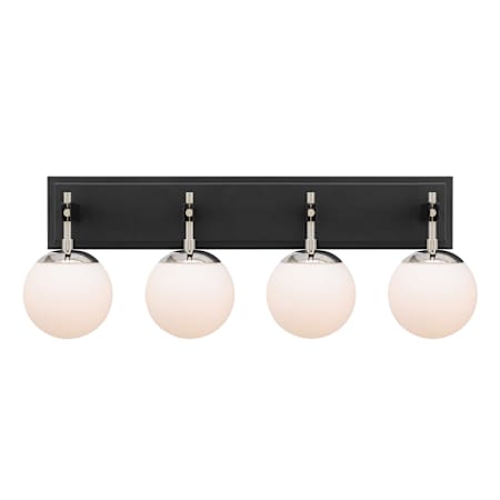 Varaluz Allie 4 Light 30" Wide Vanity Light Black / Polished Nickel