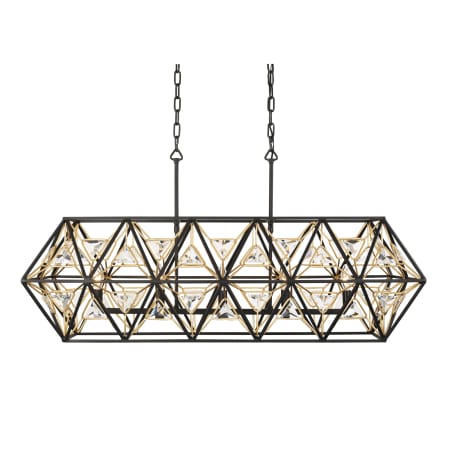Varaluz Marcia 5 Light 42" Wide Crystal Linear Pendant Matte Black / French Gold