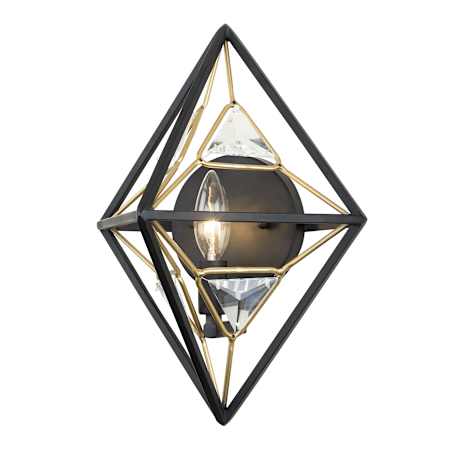 Varaluz Marcia 14" Tall Wall Sconce Matte Black / French Gold