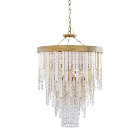 Varaluz Lafayette 7 Light 24" Wide Crystal Waterfall Chandelier Havana Gold