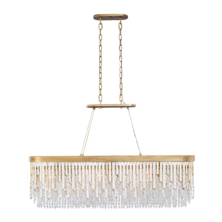 Varaluz Lafayette 6 Light 48" Wide Crystal Linear Pendant Havana Gold