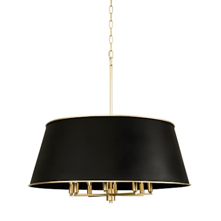 Varaluz Coco 8 Light 32" Wide Pendant Matte Black / French Gold