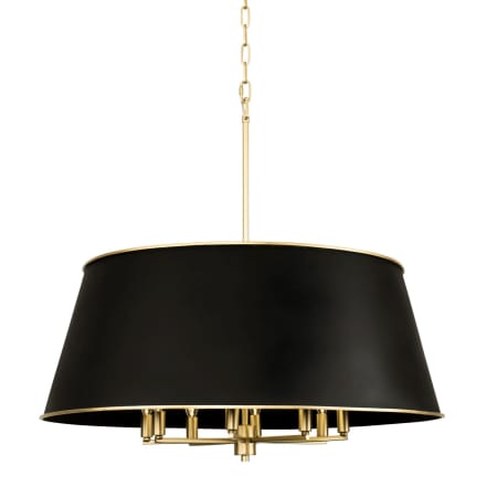 Varaluz Coco 8 Light 32" Wide Pendant Matte Black / French Gold