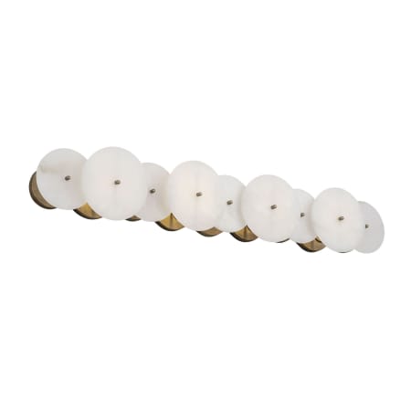 Varaluz Cosmos 36" Wide Vanity Light Havana Gold / Spanish Alabaster