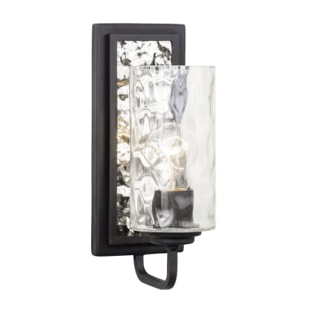 Varaluz Hammer Time 12" Tall Wall Sconce Carbon / Polished Stainless