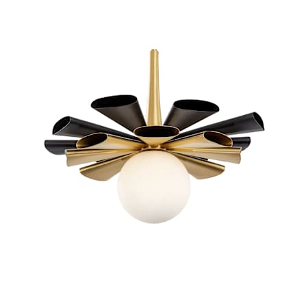 Varaluz Daphne 25" Wide LED Abstract Pendant Matte Black / French Gold