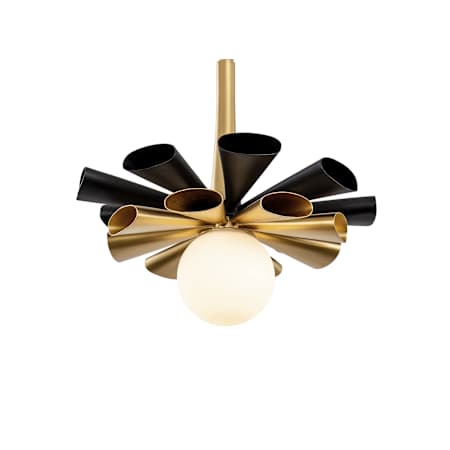 Varaluz Daphne 13" Wide LED Abstract Pendant Matte Black / French Gold