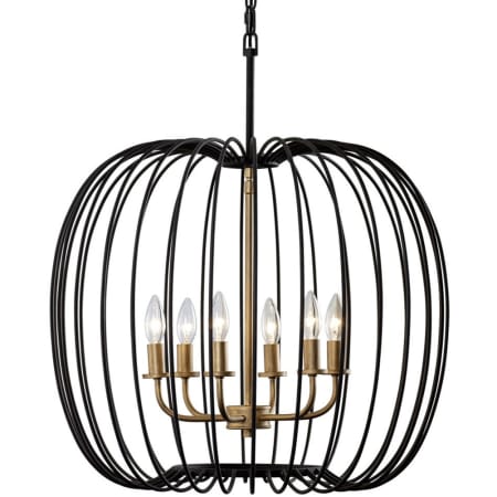 Varaluz Nico 6 Light 24" Wide Drum Chandelier Carbon