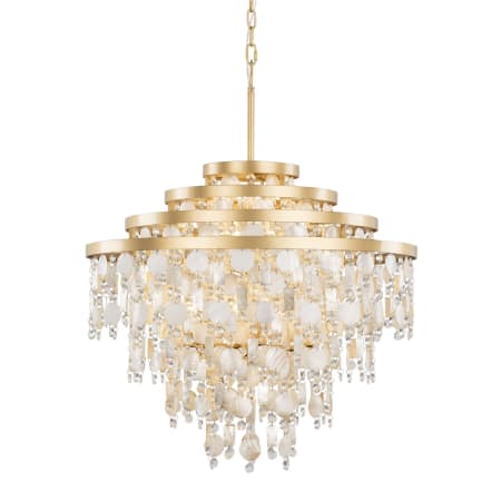 Varaluz Kalani 10 Light 28" Wide Waterfall Chandelier French Gold