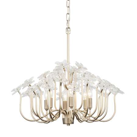 Varaluz Wildflower 6 Light 26" Wide Candle Style Chandelier Gold Dust / Artifact