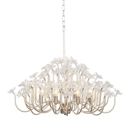 Varaluz Wildflower 8 Light 32" Wide Candle Style Chandelier Gold Dust / Artifact