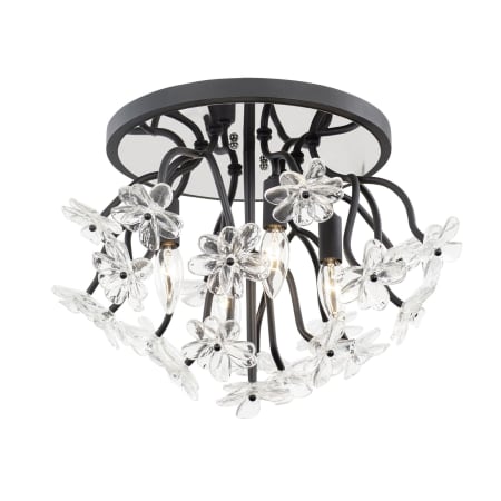 Varaluz Wildflower 4 Light 19" Wide Flush Mount Ceiling Fixture Matte Black