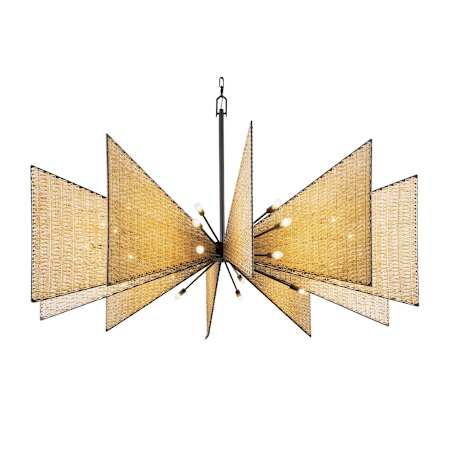Varaluz Machina 30 Light 73" Wide Abstract Sputnik Chandelier Matte Black / Sulihiya
