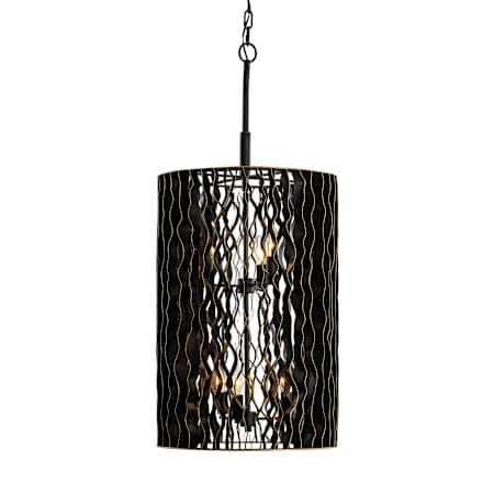 Varaluz Estela 6 Light 16" Wide Pendant Matte Black / French Gold