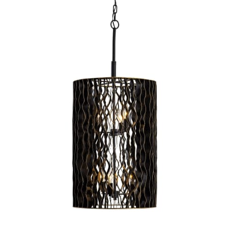 Varaluz Estela 6 Light 16" Wide Pendant Matte Black / French Gold