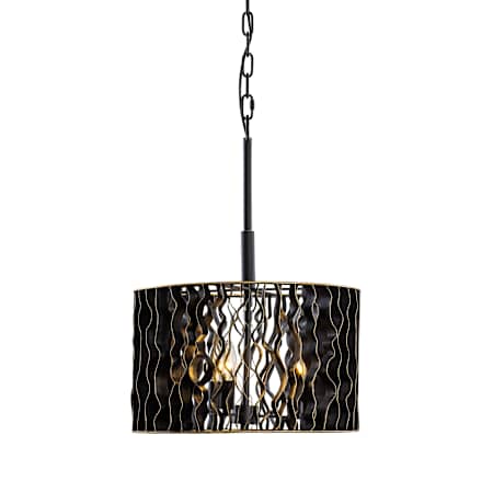 Varaluz Estela 3 Light 16" Wide Pendant Matte Black / French Gold