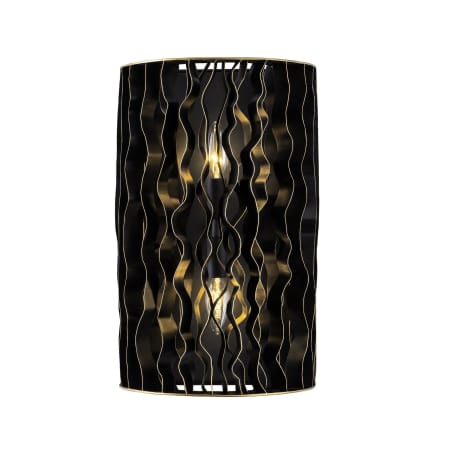 Varaluz Estela 2 Light 16" Tall Wall Sconce Matte Black / French Gold