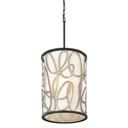 Varaluz Scribble 6 Light 16" Wide Pendant Matte Black / Artifact / Taupe