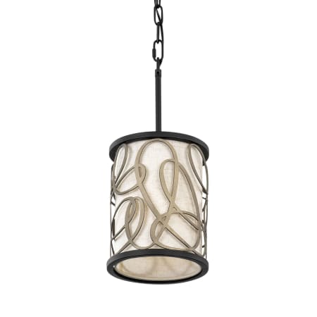 Varaluz Scribble 8" Wide Mini Pendant Matte Black / Artifact / Taupe