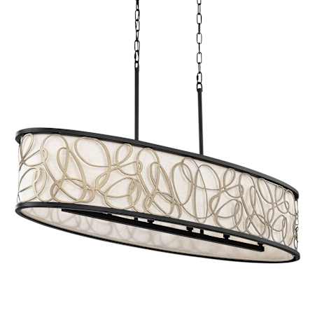 Varaluz Scribble 6 Light 48" Wide Linear Pendant Matte Black / Artifact / Taupe