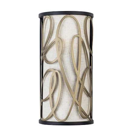 Varaluz Scribble 2 Light 16" Tall Wall Sconce Matte Black / Artifact / Taupe