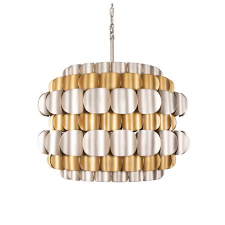 Varaluz Swoon 6 Light 27" Wide Drum Chandelier Antique Gold / Gold Dust