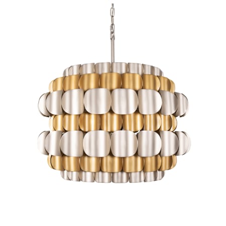 Varaluz Swoon 6 Light 27" Wide Drum Chandelier Antique Gold / Gold Dust