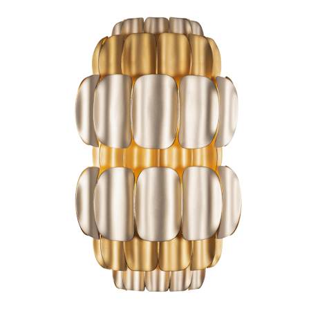 Varaluz Swoon 2 Light 16" Tall Wall Sconce Antique Gold / Gold Dust
