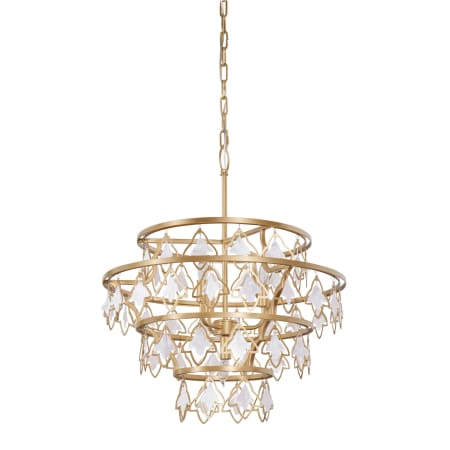 Varaluz Fleur 4 Light 22" Wide Ring Chandelier French Gold