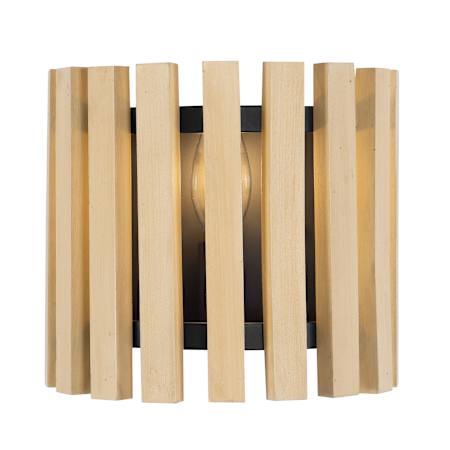 Varaluz Suratto 7" Tall Wall Sconce Matte Black / Honey Blonde