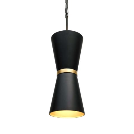 Varaluz Mad Hatter 2 Light 8" Wide Mini Pendant Matte Black / French Gold