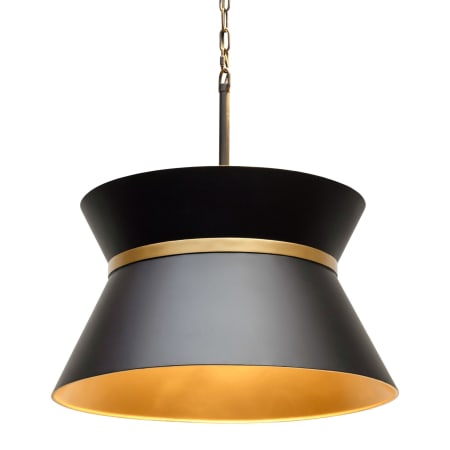 Varaluz Mad Hatter 4 Light 24" Wide Pendant Matte Black / French Gold