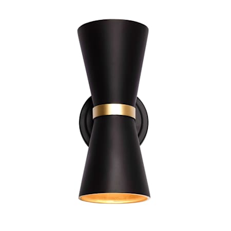 Varaluz Mad Hatter 2 Light 12" Tall Wall Sconce Matte Black / French Gold