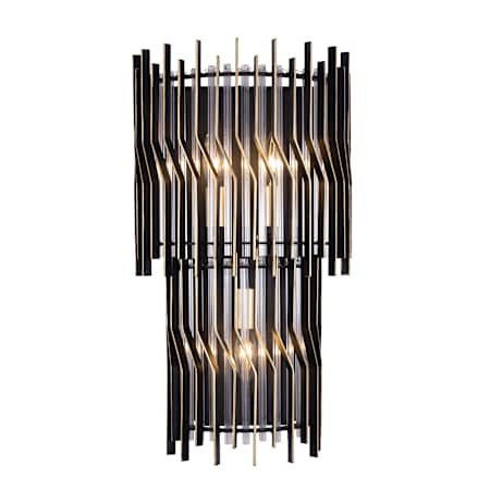 Varaluz Park Row 3 Light 21" Tall LED Wall Sconce Matte Black / French Gold