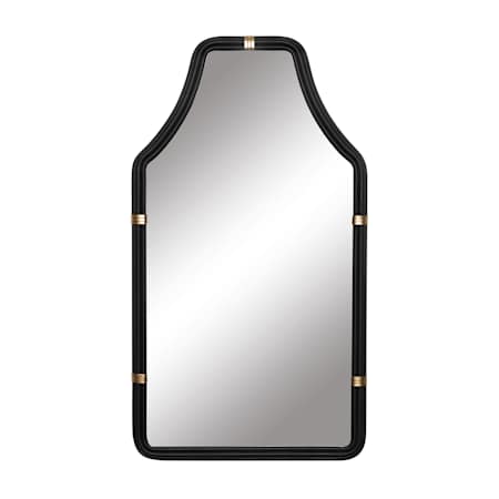 Varaluz Federal Case 22" W x 40" H Rectangular Steel Framed Accent Mirror Matte Black / French Gold