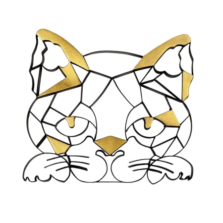 Varaluz Geometric Animal Kingdom 13" Tall Steel Animals Sculpture Matte Black / Antique Gold Leaf