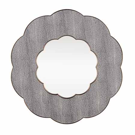 Varaluz Scallop 36" Specialty Flat Metal Framed Accent Mirror Gray