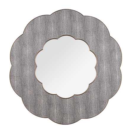 Varaluz Scallop 54" Specialty Flat Metal Framed Accent Mirror Gray