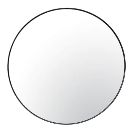 Varaluz Tablet 30" Diameter Circular Flat Steel Framed Wall Mounted Bathroom Mirror Black