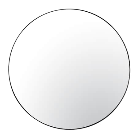 Varaluz Tablet 50" Diameter Circular Flat Steel Framed Wall Mounted Bathroom Mirror Black