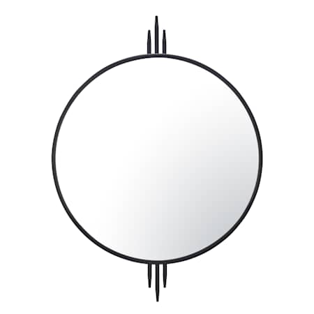 Varaluz Propaganda 30" Wide x 41" High Circular Flat Metal Framed Accent Mirror Black