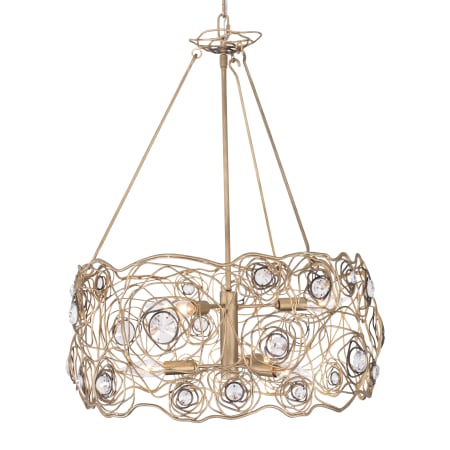 Varaluz Ethereal Rose 6 Light 24" Wide Abstract Drum Chandelier Havana Gold Ombre
