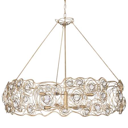 Varaluz Ethereal Rose 8 Light 40" Wide Abstract Drum Chandelier Havana Gold Ombre