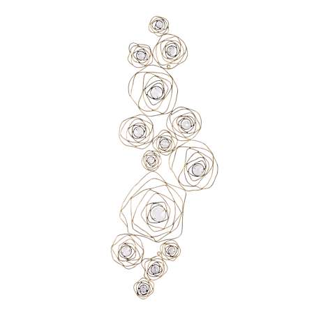 Varaluz Ethereal Rose 38" Tall Crystal and Steel Abstract, Floral Sculpture by Ron Henderson Havana Gold Ombre