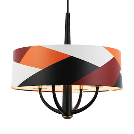 Varaluz Patchwork 4 Light 24" Wide Pendant Black / Satin Brass / Patchwork