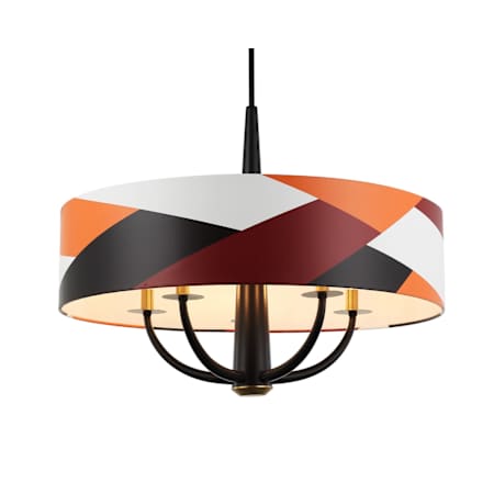 Varaluz Patchwork 5 Light 30" Wide Pendant Black / Satin Brass / Patchwork